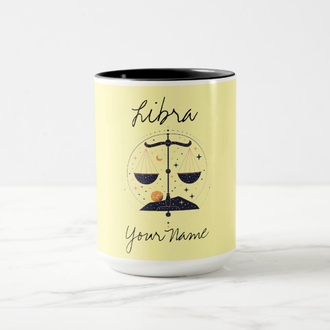 Libra Constellation Minimalist Line Art Mug (Center)
