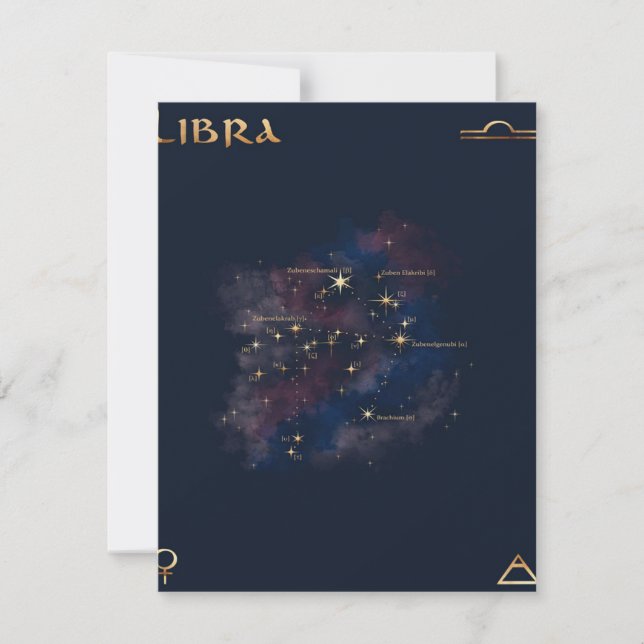 Libra Constellation - Unique Libra Lover Gift Invitation (Front)