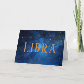 Libra & Cosmos Birthday Card