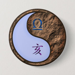 Libra & Earth Boar 3 Inch Round Button