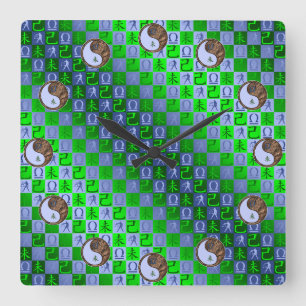 Libra & Earth Goat Square Wall Clock