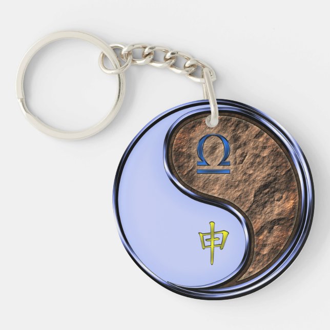 Libra & Earth Monkey Keychain (Front)