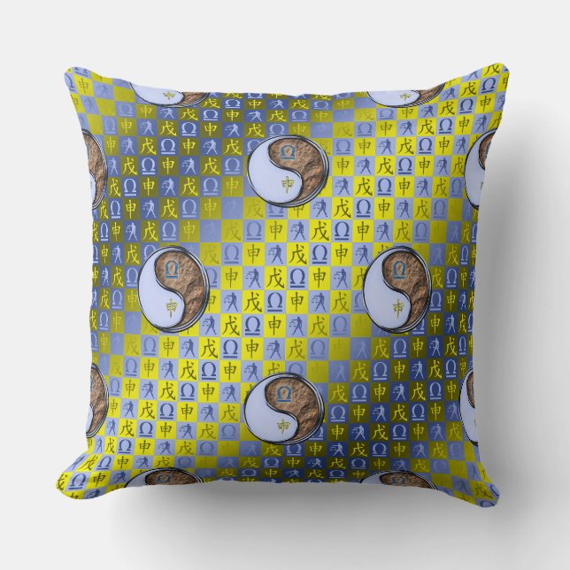 Libra & Earth Monkey Throw Pillow (Front)