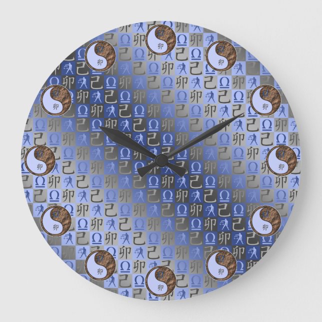 Libra & Earth Rabbit Large Clock (Front)