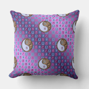 Libra & Earth Rooster Throw Pillow