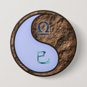 Libra & Earth Snake 3 Inch Round Button