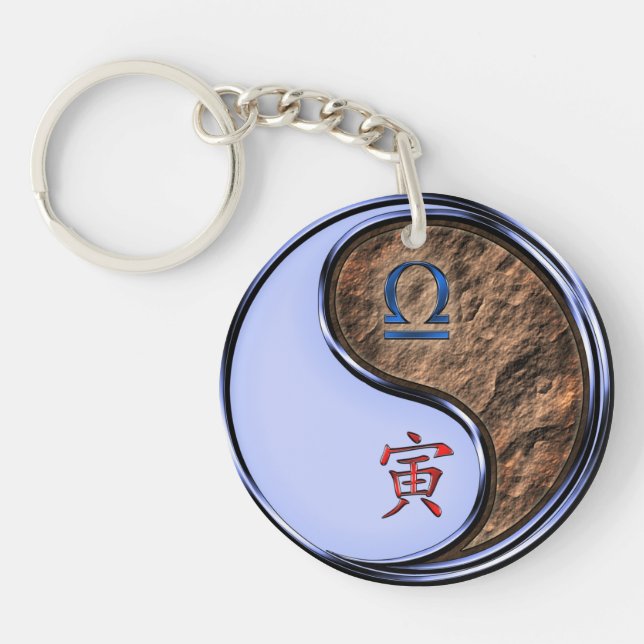 Libra & Earth Tiger Keychain (Front)