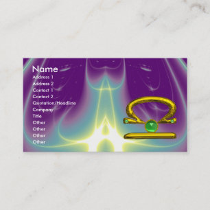 LIBRA  , Emerald bright vibrant yellow black green Business Card