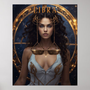 Libra Female Astrological Poster