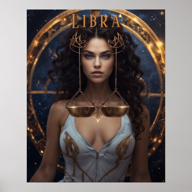 Libra Female Astrological Poster (Front)