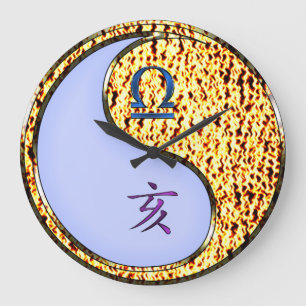 Libra & Fire Boar Large Clock