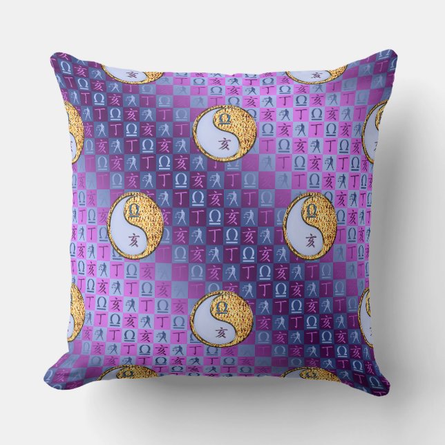 Libra & Fire Boar Throw Pillow (Front)