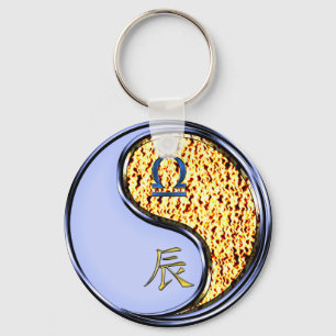 Libra & Fire Dragon Keychain