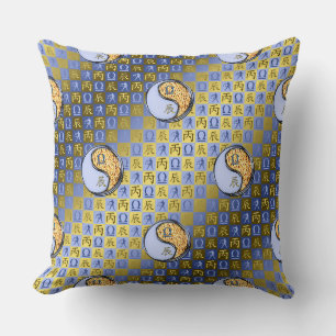 Libra & Fire Dragon Throw Pillow