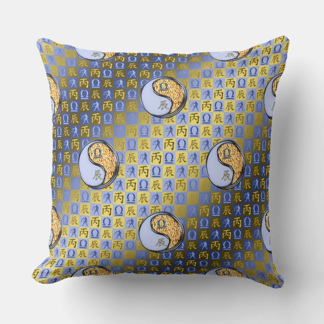 Libra & Fire Dragon Throw Pillow (Front)