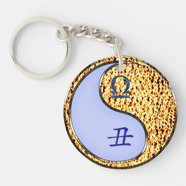 Libra & Fire Ox Keychain (Front)