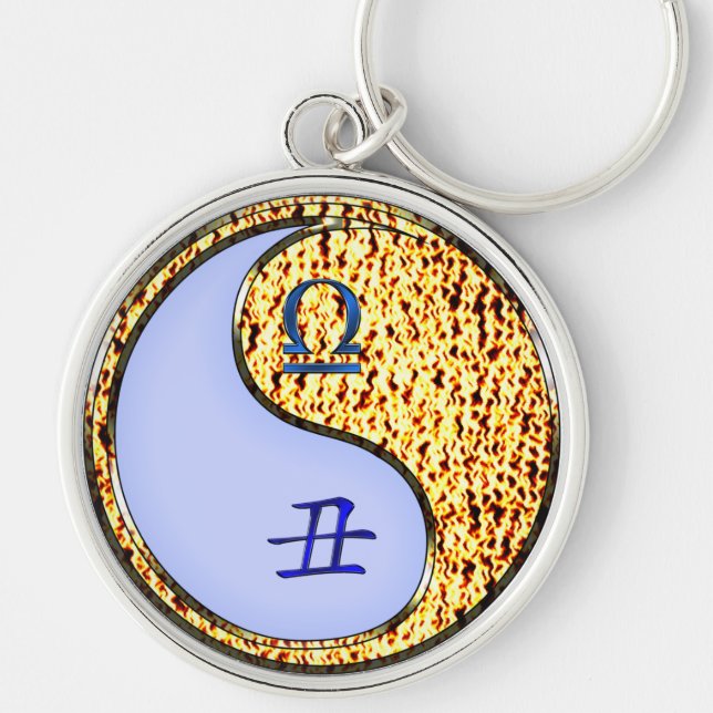 Libra & Fire Ox Keychain (Front)