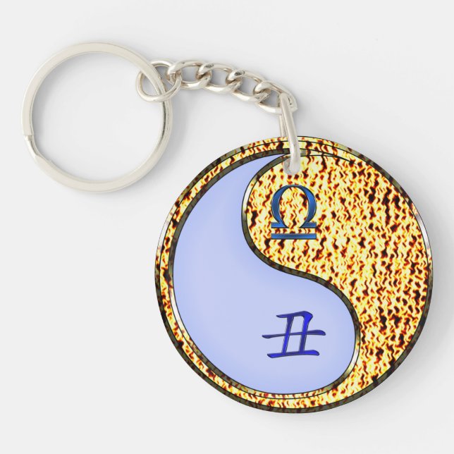 Libra & Fire Ox Keychain (Front)