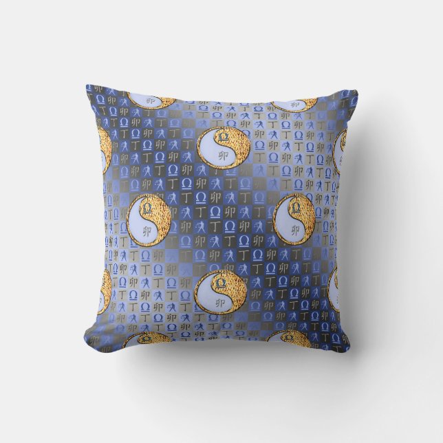 Libra & Fire Rabbit Throw Pillow (Front)