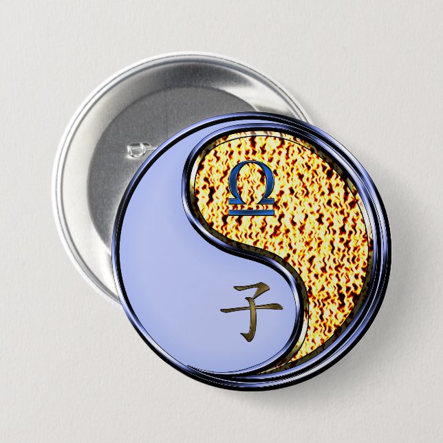 Libra & Fire Rat 3 Inch Round Button (Front & Back)