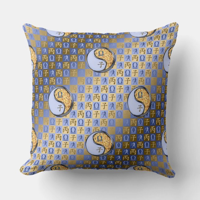 Libra & Fire Rat Throw Pillow (Front)