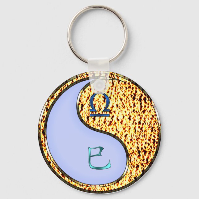 Libra & Fire Snake Keychain (Front)