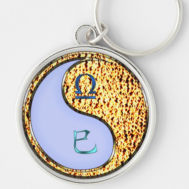 Libra & Fire Snake Keychain (Front)