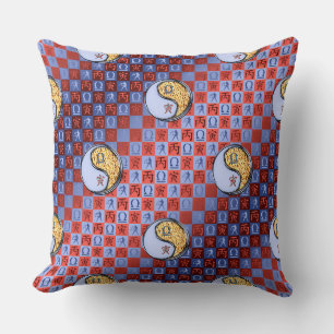 Libra & Fire Tiger Throw Pillow