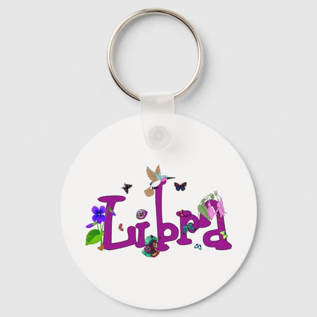 Libra Flowers Keychain (Front)