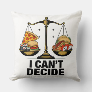 Libra Funny Food Dilemma Scale Graphic Throw Pillow