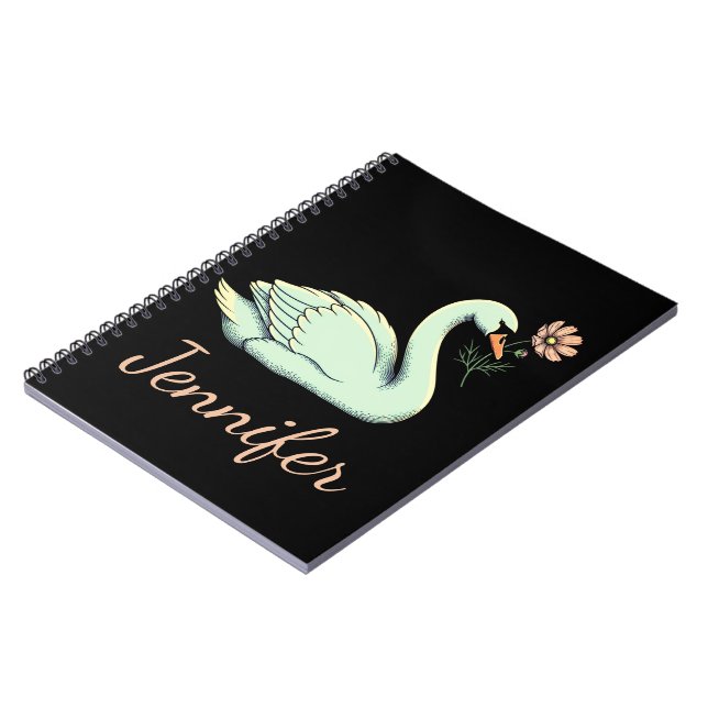 Libra Gift: Swan Symbol Notebook (Left Side)