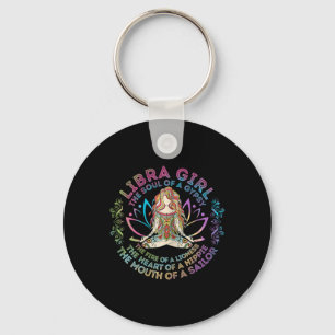 Libra Girl The Soul Of A Gypsy Birthday Hippie Sou Keychain