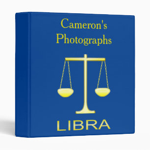 Libra Golden Scales Star Sign Custom Binder