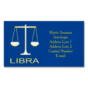 Libra Golden Scales Star Sign Custom Magnetic Business Card