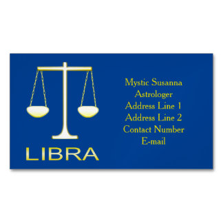 Libra Golden Scales Star Sign Custom Magnetic Business Card