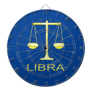 Libra Golden Scales Star Sign Dartboard