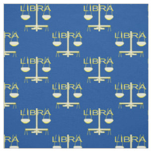 Libra Golden Scales Star Sign Fabric