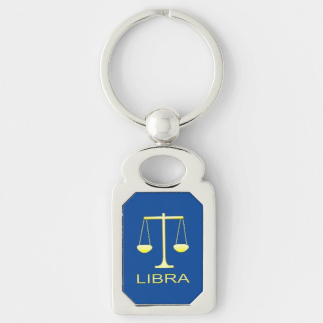 Libra Golden Scales Star Sign Keychain (Front)