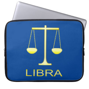 Libra Golden Scales Star Sign Laptop Sleeve