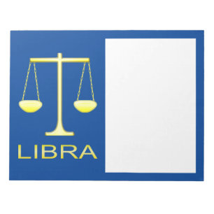 Libra Golden Scales Star Sign Notepad