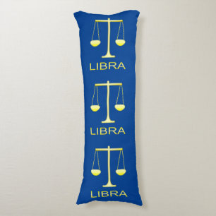 Libra Golden Scales Star Sign Patterned Body Pillow