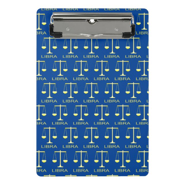Libra Golden Scales Star Sign Patterned Mini Clipboard (Front)