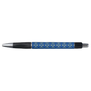 Libra Golden Scales Star Sign Patterned Pen