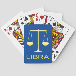 Libra Golden Scales Star Sign Playing Cards