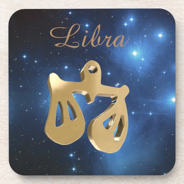 Libra golden sign coaster (Front)