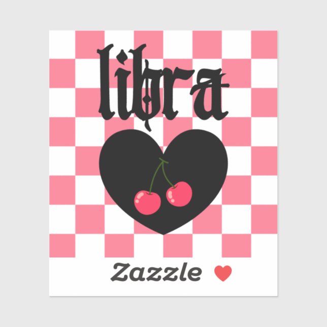 Libra Gothic Aesthetic Chequered Cherry Art (Sheet)