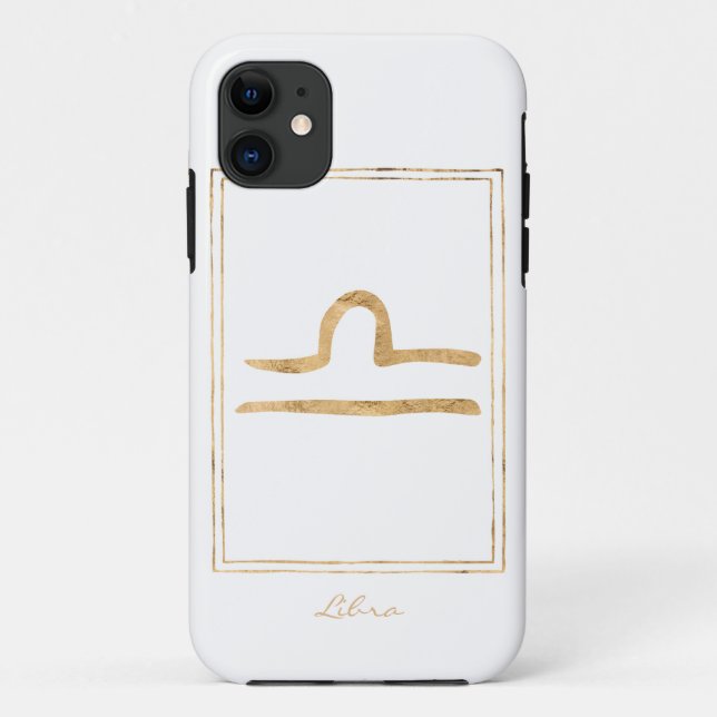 Libra hammered gold stylized astrology zodiac star Case-Mate iPhone case (Back)