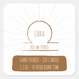 Libra hand Poured Soy Candle Label