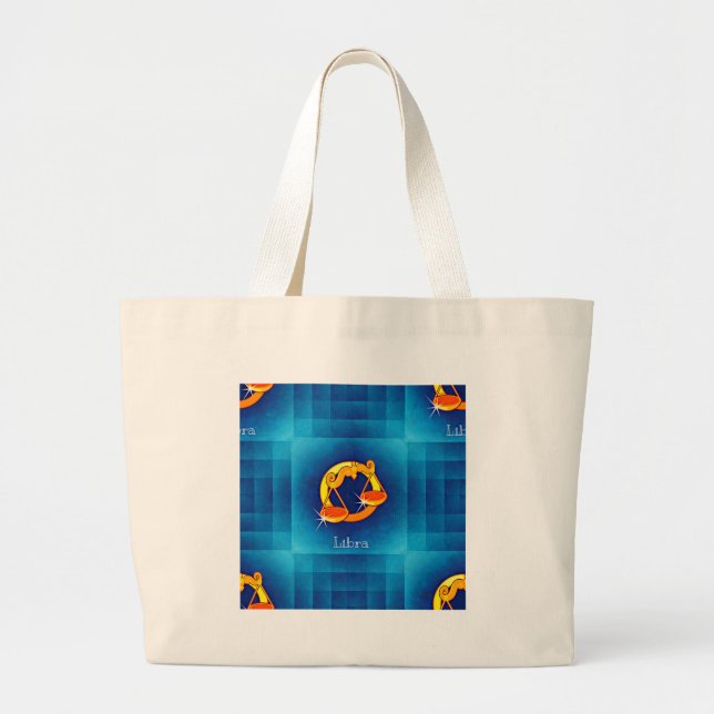 libra horoscope large tote bag (Front)