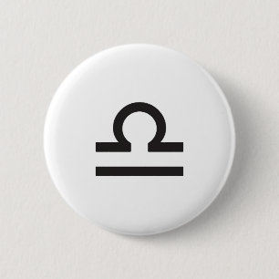 LIBRA, HOROSCOPE SYMBOL 2 INCH ROUND BUTTON
